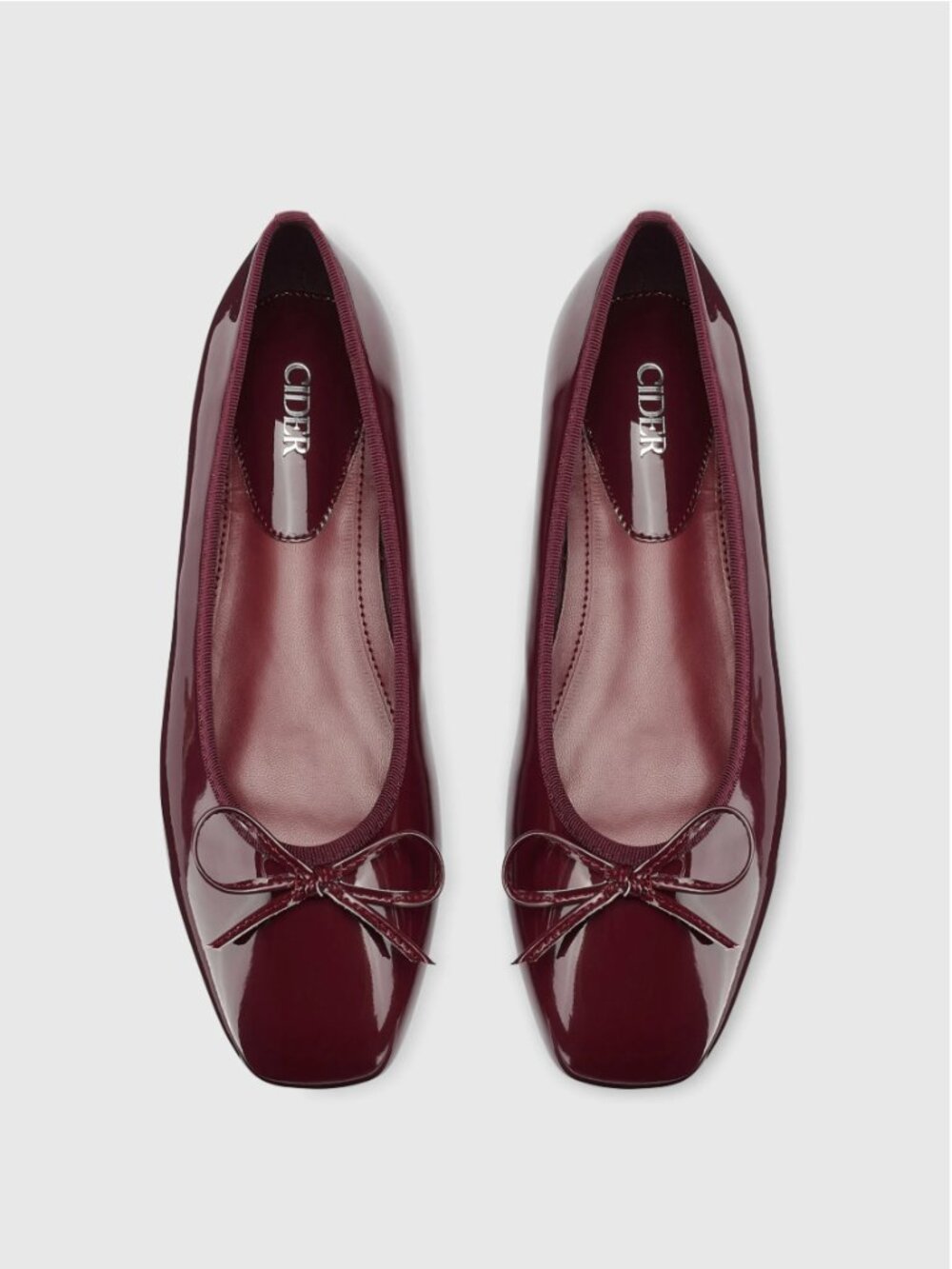 Bowknot Almond Toe Ballet Flats in Wine - Size 39 (US 9)